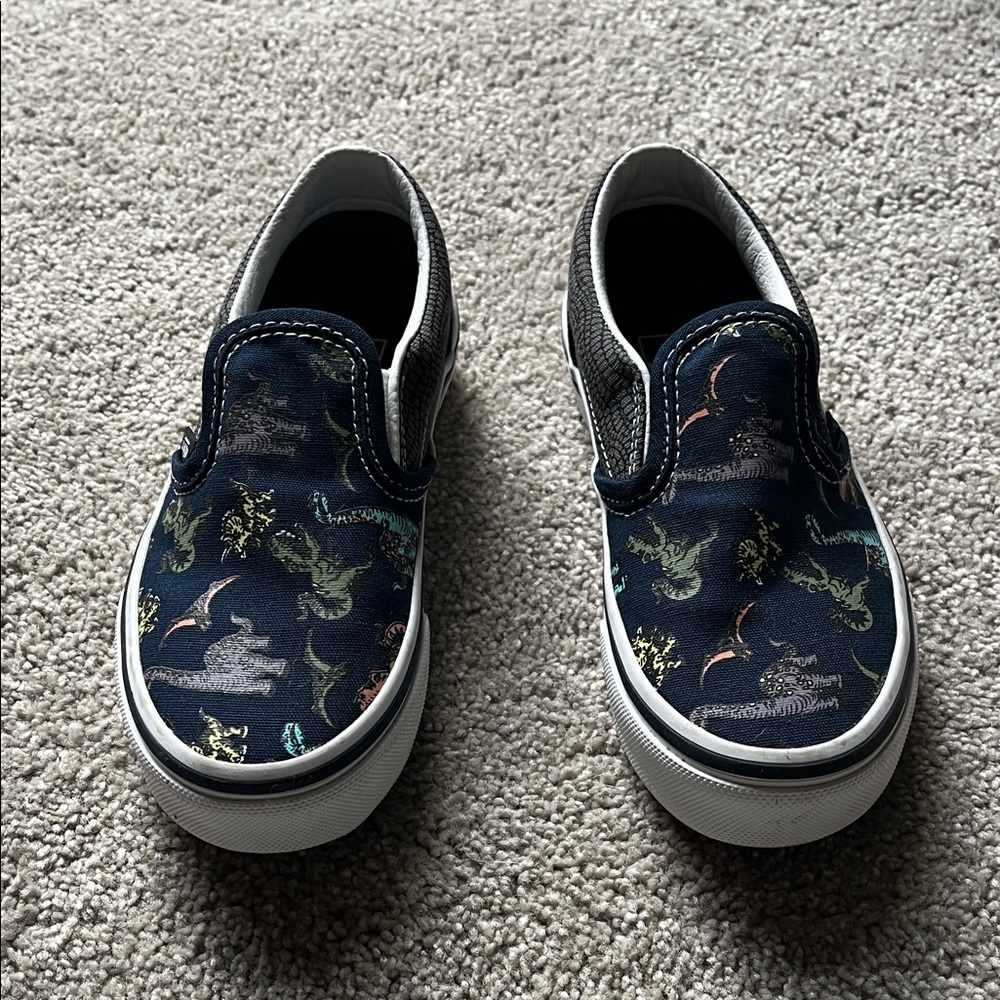 Vans Kids Dinosaur Slip-On Sneakers - Navy Glow in the Dark